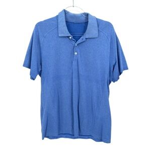 Lululemon Shirt Mens Large Blue Vent Tech Short Sleeve Athletic Golf Gym Workout